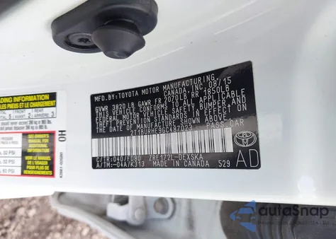 2016 Toyota Corolla S Plus from USA, damaged, VIN 2T1BURHE9GC487023